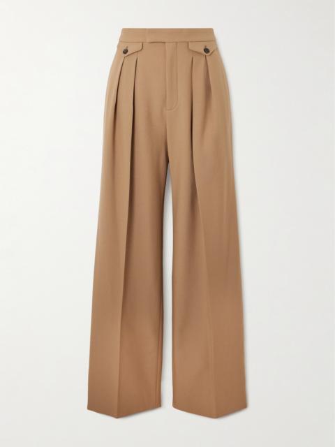 Pleated Wool-gabardine Wide-leg Pants