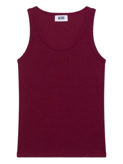 ribbed embroidered tank top