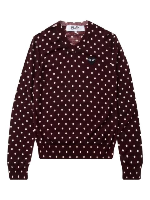 polka dot V-neck sweater