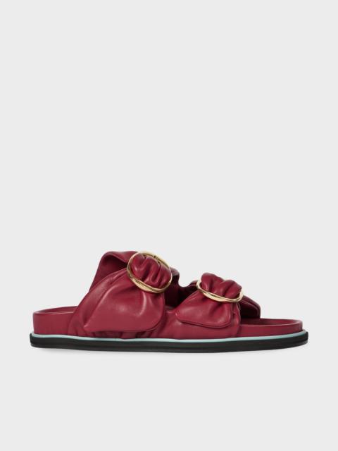 Women's Burgundy 'Camolin' Double Strap Mule Sandals