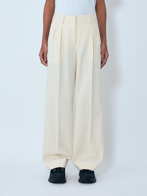 Cotton Gabardine Wide-Leg Tailored Pants