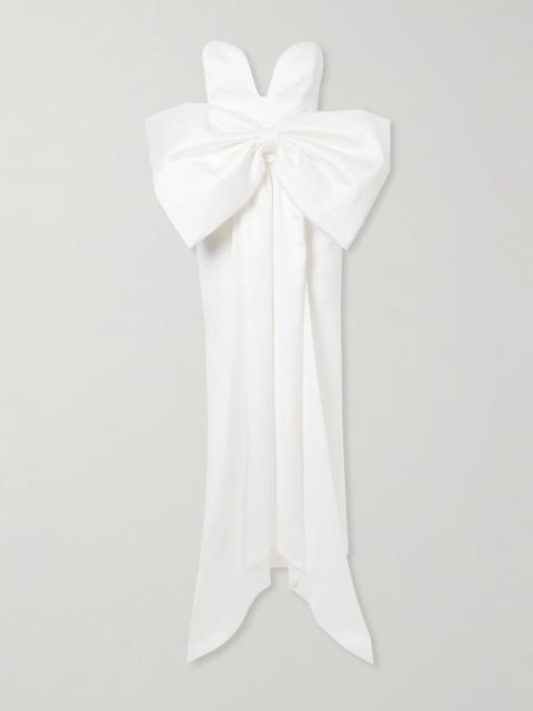 Peggy Strapless Bow-detailed Satin Gown