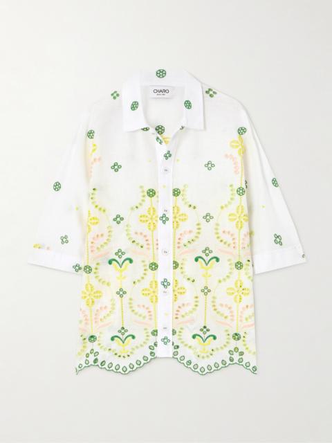 Isma Scalloped Broderie Anglaise Cotton-blend Shirt