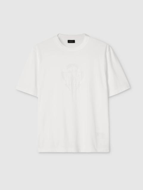 Cotton jersey T-shirt with devoré detail
