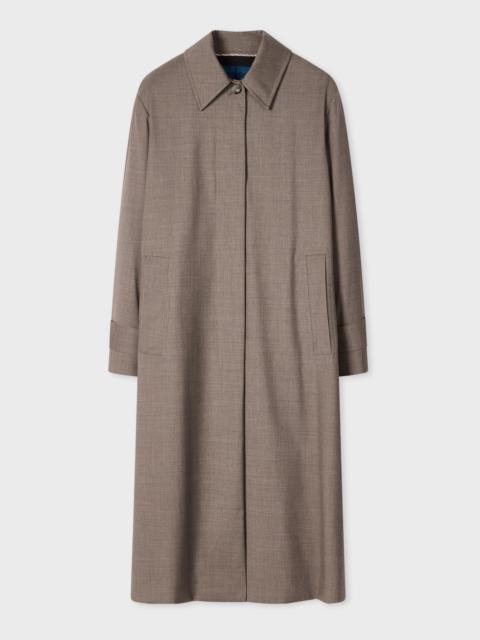 Women's Brown Melange 'Storm System' Wool Mac