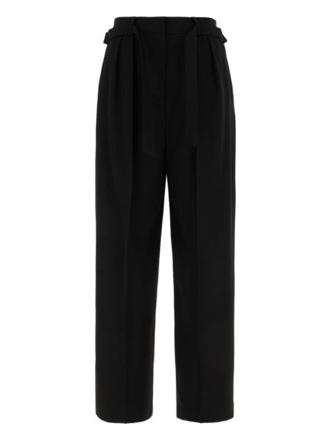 pleated belted trousers