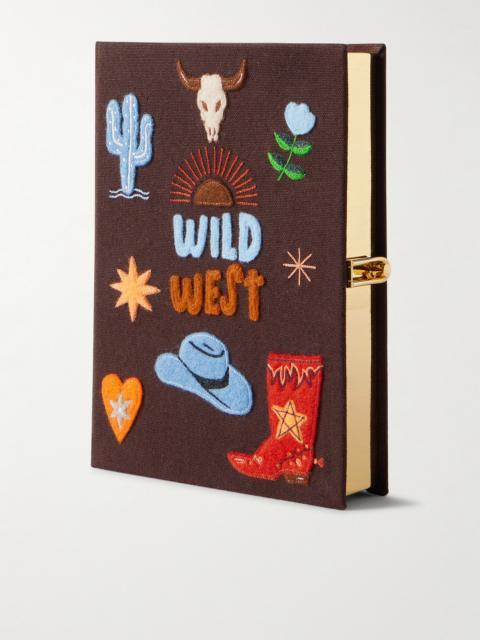 Wild West Embroidered Appliquéd Canvas Clutch