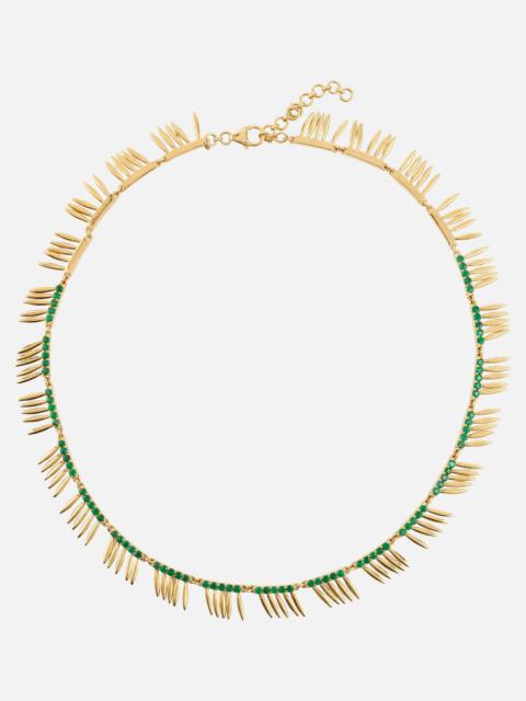 Grass Sunny 18kt gold necklace with emeralds