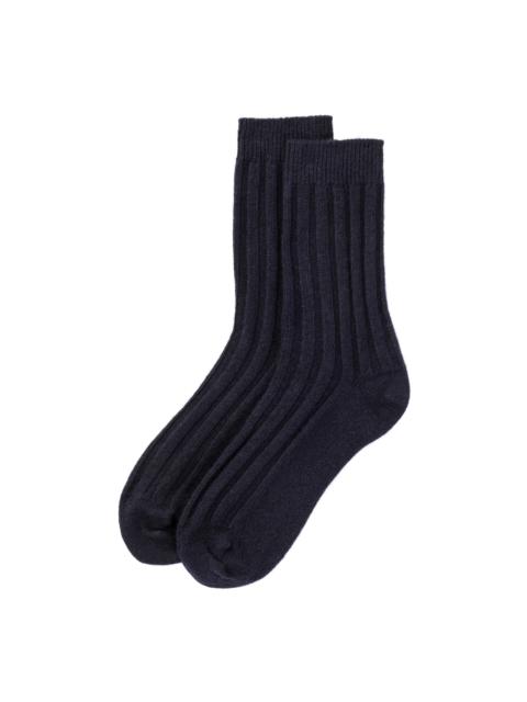 Men's Navy Cashmere Lounge Socks