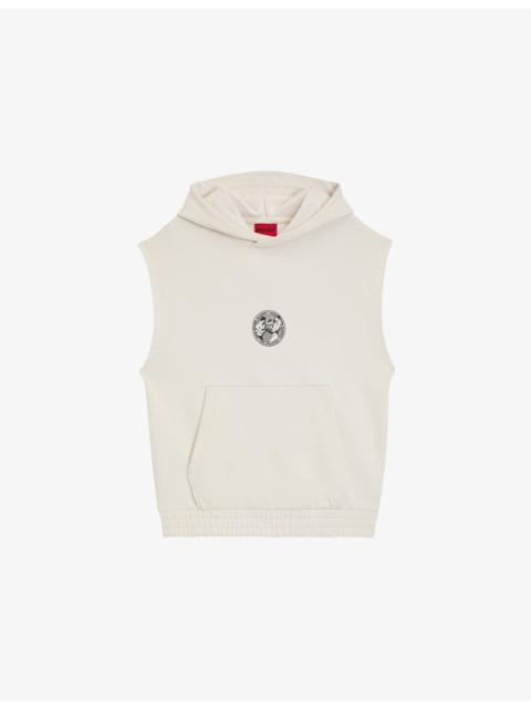 Logo-Print Relaxed-Fit Sleeveless Sweatshirt
