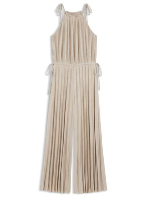 PLISSÉ-PLEAT JUMPSUIT WITH HALTERNECK