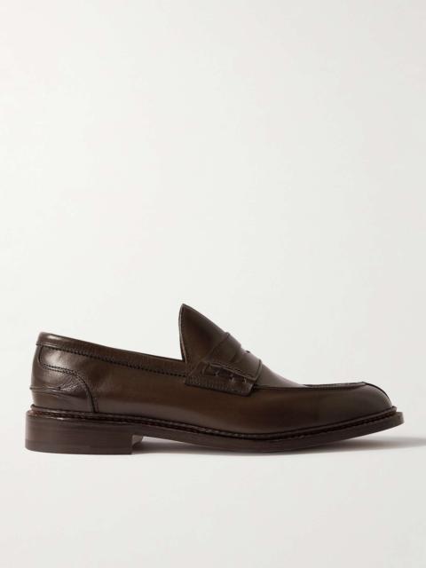Adam Burnished-Leather Penny Loafers