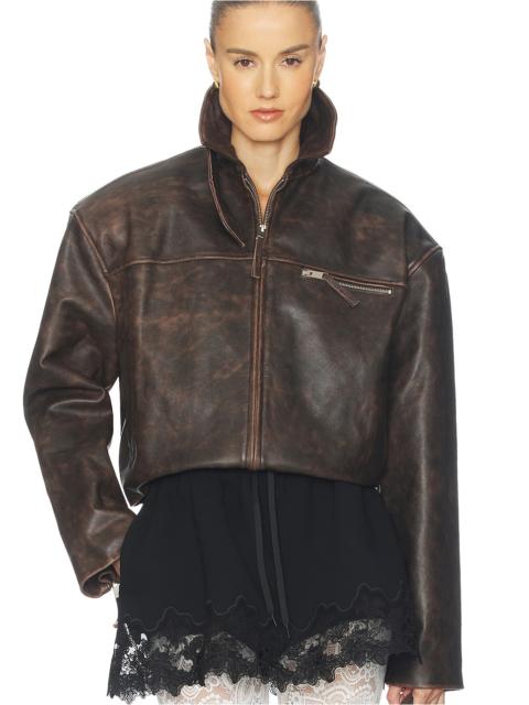 The Leather Oversized Moto Jacket