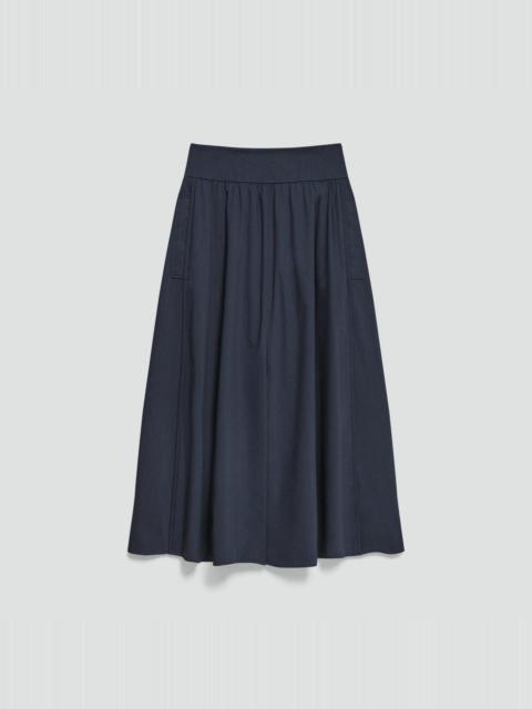 Vented Skirt in Relaxed Poplin