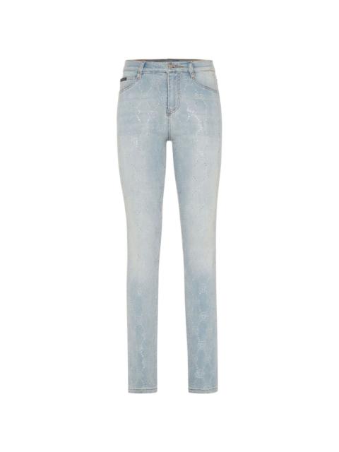 monogram high-waisted jegging trousers