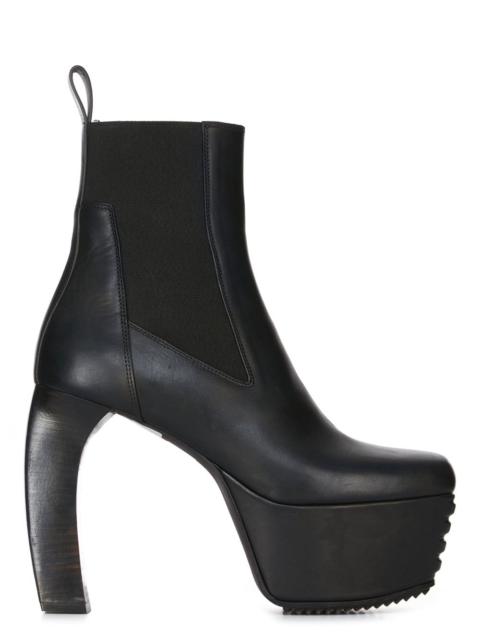 125mm leather platform boots