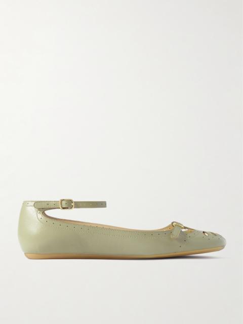 Misty Laser-cut Leather Ballet Flats