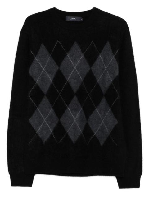 argyle brushed cashmere sweater