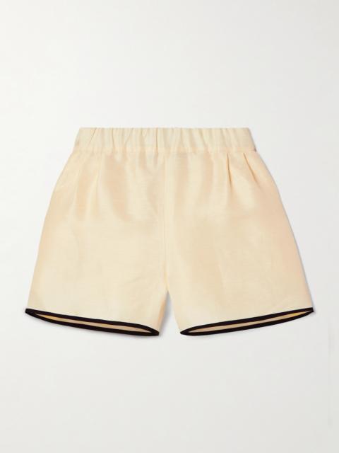 Sabina Two-tone Linen-blend Shorts
