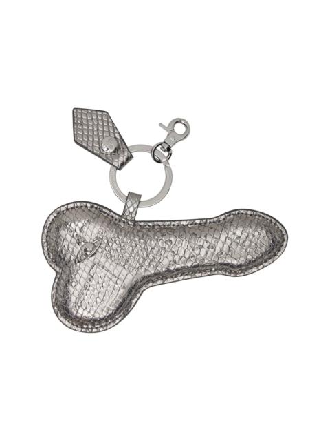 Silver Snake Embossed 'Penis' Keychain