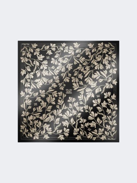 Printed silk oversized scarf - BLACK