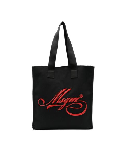 medium logo-embroidered tote bag
