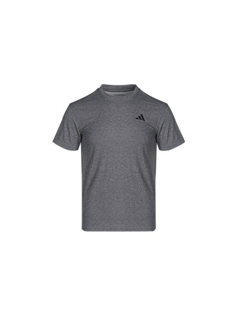 adidas 3-Bar Tech Tee Sports Training Alphabet Printing Round Neck Short Sleeve Gray GR7103