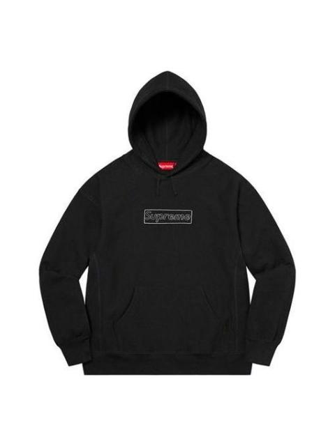 Supreme x KAWS Chalk Logo Hooded Sweatshirt 'Black White' SUP-SS21-401