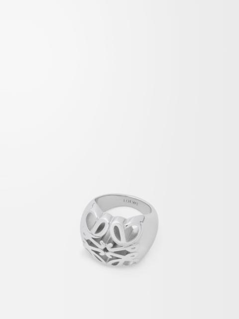Anagram Bombé signet ring in sterling silver