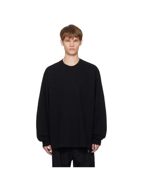 Black Appliqué Oversized Crew Neck Sweatshirt