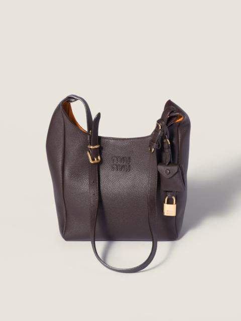 Leather bucket bag