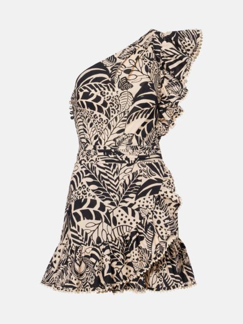 Corinne ruffled printed cotton minidress
