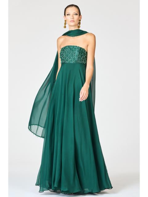 EMBELLISHED MONACO GOWN - FOREST GREEN