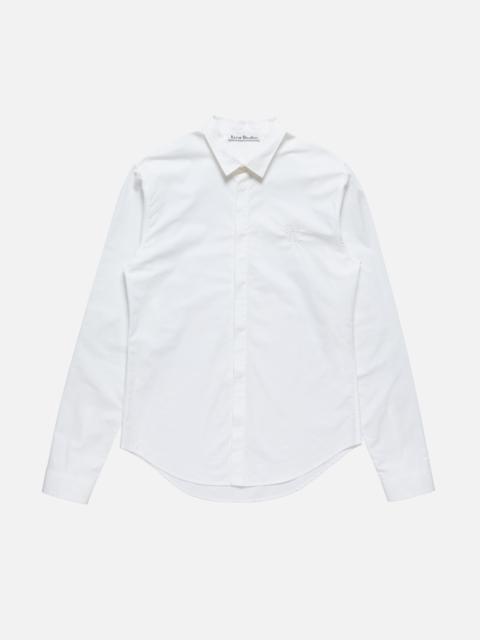 Button-up shirt - fitted - White