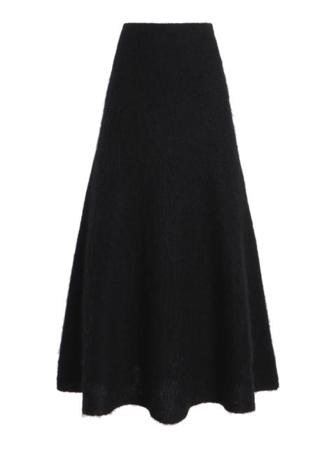 Zander Brushed Mohair-Blend Midi Skirt black