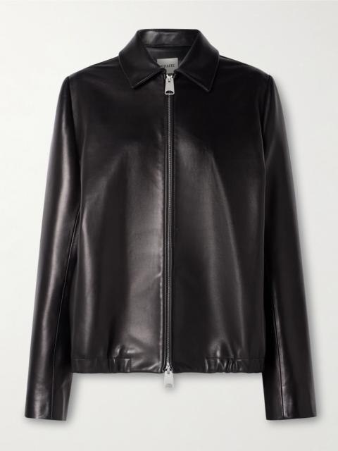 Jackson oversized leather bomber jacket Black