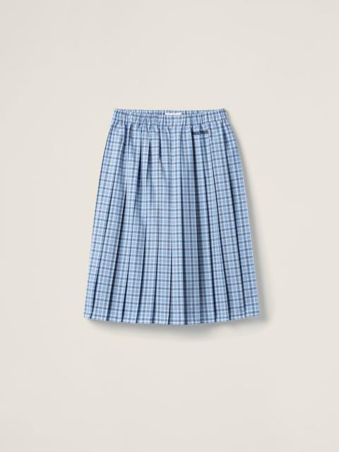 Pleated check skirt