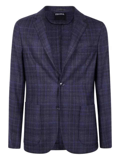 checked wool blazer