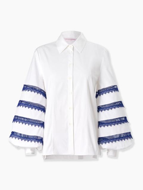 Lace-Trim Puff-Sleeve Shirt