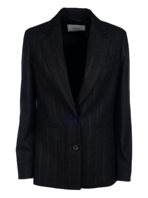 stripe-pattern single-breasted blazer