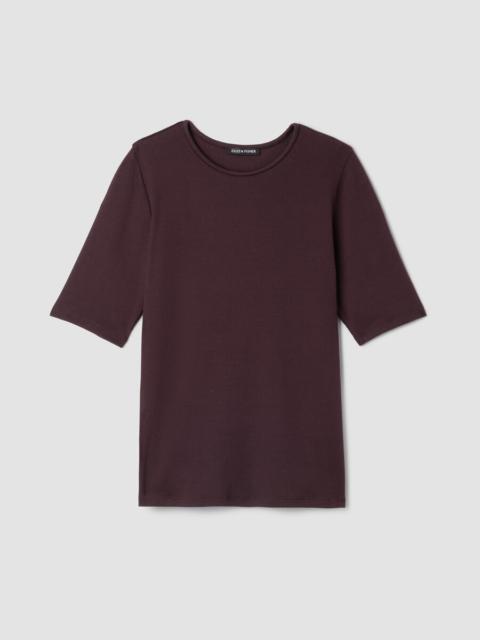 Organic Cotton Stretch Rib Crew Neck Tee