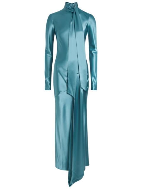 Galvan Emilie Scarf-effect Satin Maxi Dress