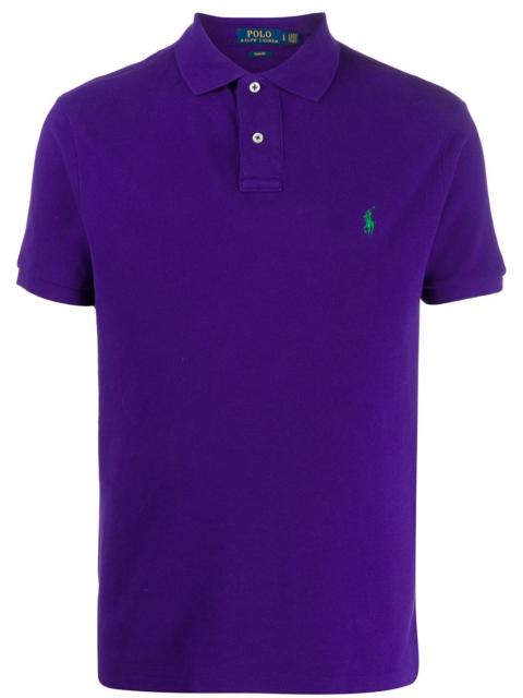 short sleeve embroidered logo polo shirt