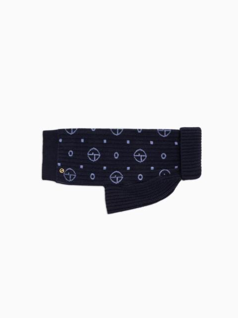 POLDO X GIORGIO ARMANI JUMPER IN MONOGRAM JACQUARD VIRGIN WOOL AND CASHMERE