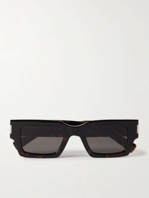 Rectangular-Frame Acetate Sunglasses
