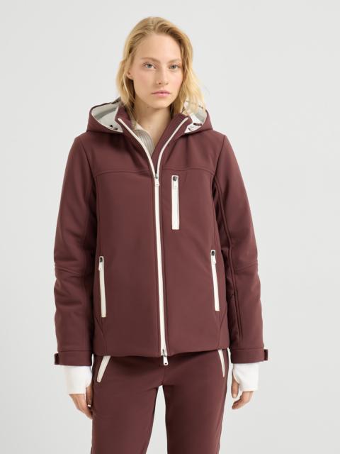 Bonded techno fabric hooded mountain jacket with Thermore® padding