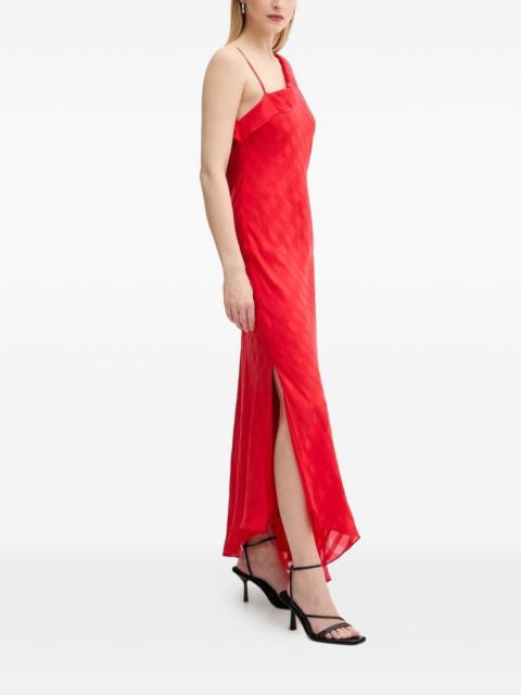 Saramina asymmetric ruffled maxi dress