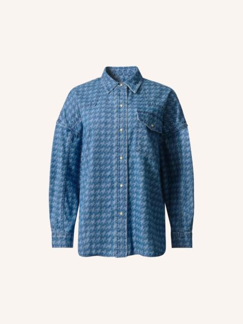 Houndstooth Denim Shirt