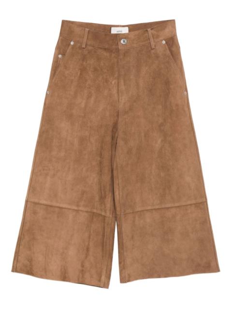 suede side-pocket trousers
