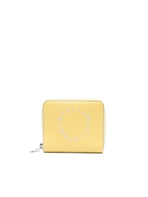 perforated-logo zip-up wallet